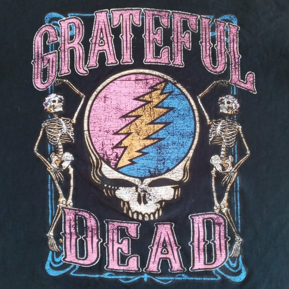 Grateful Dead dancing skeleton black band Tee Size Medium - Picture 3 of 7